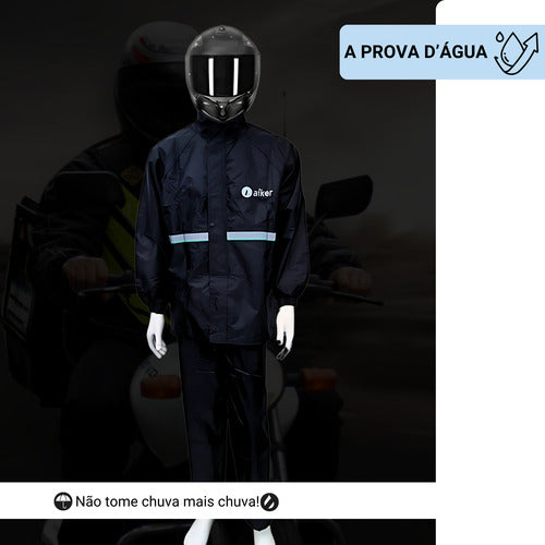 Capa DE Chuva Motoqueiro Ciclista Roupa Impermeável Reforçada