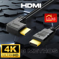 Cabo Hdmi Curvo 3 Metros Blindado Full Hd Tv Game Pc Notebook 90 Graus Para Painel De Tv De Parede Lojas Casa