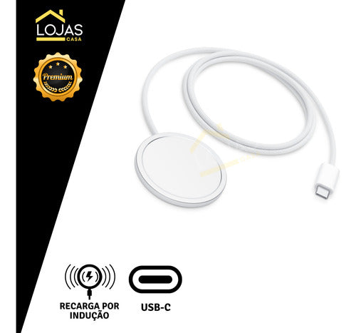 Fonte Carregador + Cabo Indução Para iPhone 12 13 14 15 16