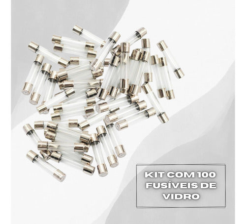 100 Peças Fusível De Vidro Pequeno 5x20 0,5a 500ma