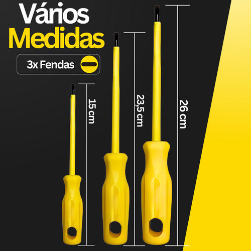 Jogo Chaves Philips E Fenda Isolada Eletricista Imã 6 Peças