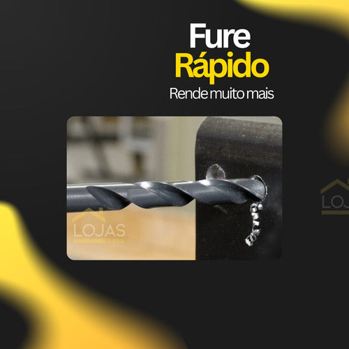 Kit Brocas Ferro Metal Chapa Aço Rápido Alumínio  Din338 Hss