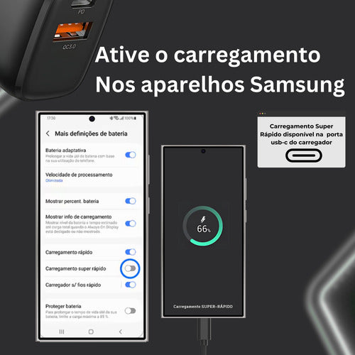 Carregador Duplo 48w Para Samsung 2 Cabos Super Fast 2m E 1m