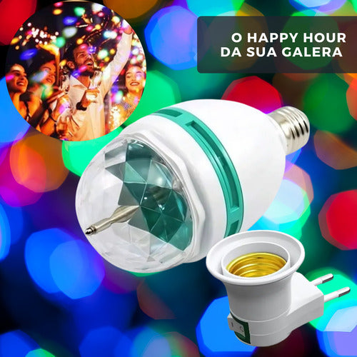 Lâmpada De Festa Led Rgb Giratória Colorida Globo De Luz