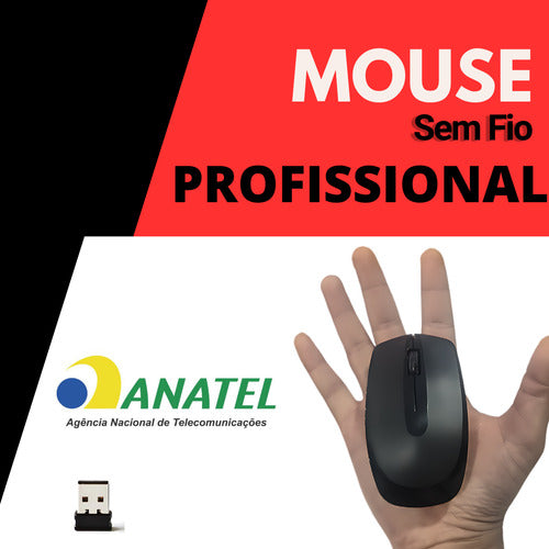 Mouse Sem Fio Sensor Óptico Profissional Confortável Cmos Un