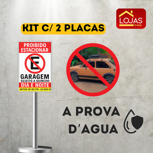 Placa De Sinalização Proibido Estacionar 20x30 / Lojas Casa