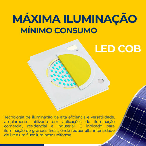 Poste Energia Solar Led Sensor Presença Super Forte Holofote
