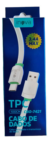 Cabo Inova Basike Tipo - C Cbo - 7420 2.4a 1 Metro Cor Branco
