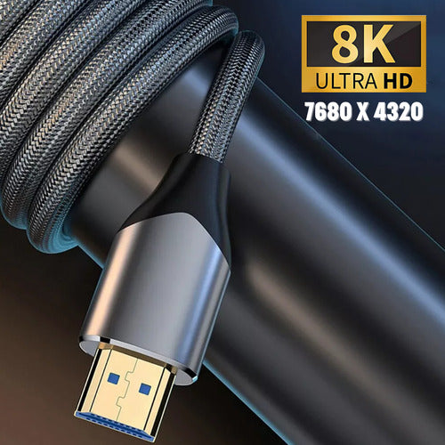 Cabo Hdmi 2.1 8k Gold Ultra Hd Para Tv Projetor 2m 4k Cinema