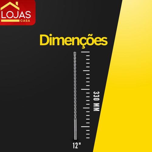 Broca 30cm 12mm  Videa Longa Para Concreto Parede Alvenaria