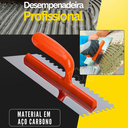 Desempenadeira De Aço Piso Porcelanato Argamassa Obras Gesso
