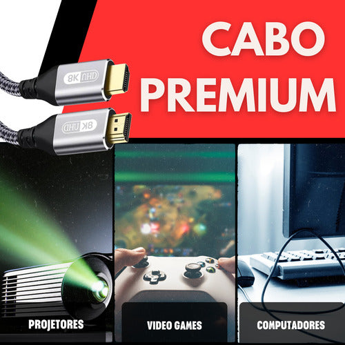 Cabo Hdmi 2m 8k 60hz Ultra Hd 2.1 4k 120hz Monitor Ps5 Xbox