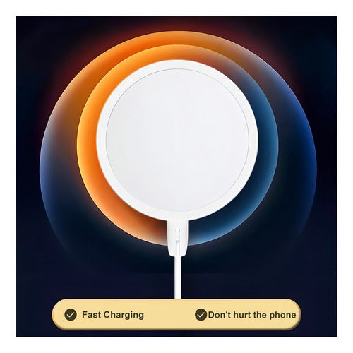 Carregador Sem Fio Magnético Indução P/ iPhone 13 14 15 16 Cor Branco