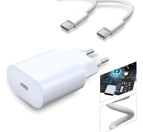 Fonte Carregador Usb-c Para iPhone 15 16 17  + Cabo Tipo C