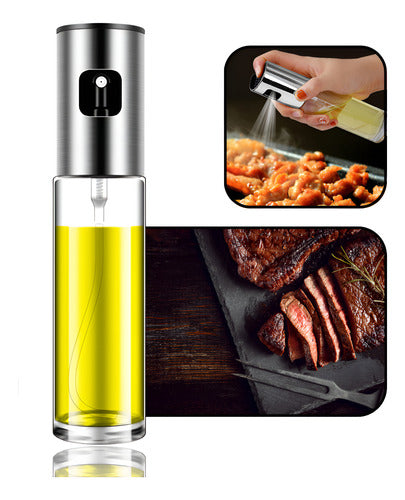 Spray Porta Azeite Vinagre Perfume Vidro Prata 100 Ml
