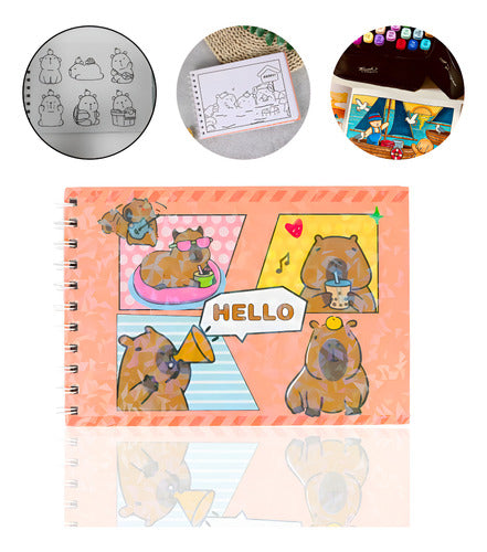 Livro Para Colorir Pintura Desenho Cute Capivara Goods