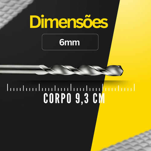 Broca 11mm Metais Chapa Aço Rápido Ferro Alumínio Din338 Hss