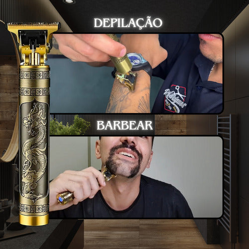 Máquina Cortar Cabelo Fazer Barba Acabamento Refinado Metal