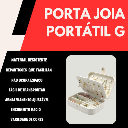 Porta Joias Portátil Viagem Estojo Bolsa Caixa Seguro Leve