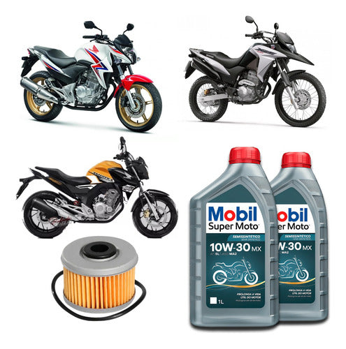 Kit Troca Oleo E Filtro Cbx250 Twister Cb300 Xre Mobil 10w30