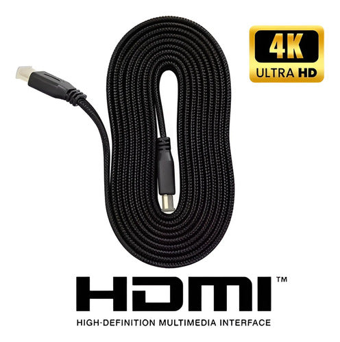 Cabo Hdmi 5 Metros Flat Blindado 3d Full Hd Para Tv Game Pc