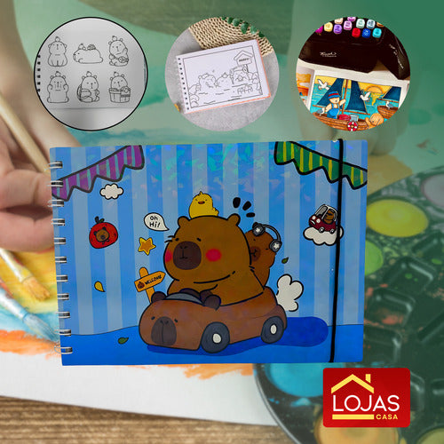 Livro Para Colorir Pintura Desenho Cute Capivara Goods