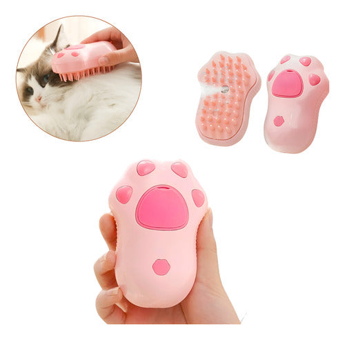 Escova De Vapor Para Pelo Gatos Cachorros Pet Patinha 3 Em 1