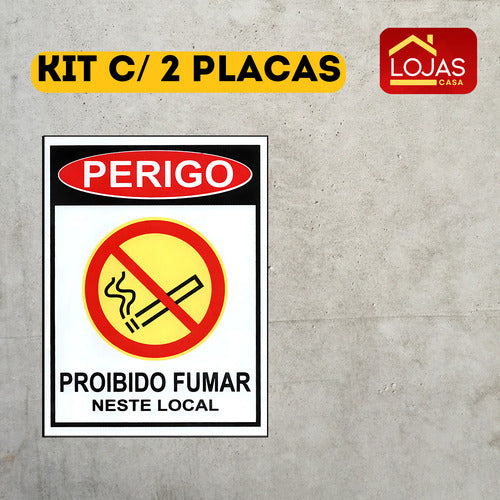 Kit 2 Placa Proibido Fumar Nesse Local Para Empresa