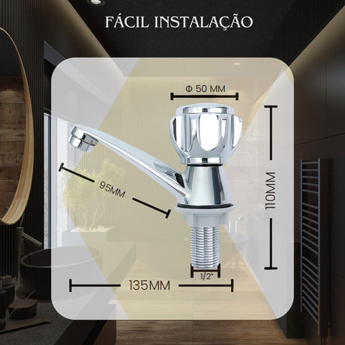Torneira Bancada Mesa Balcão Lavabo Inox Cromado Resistente