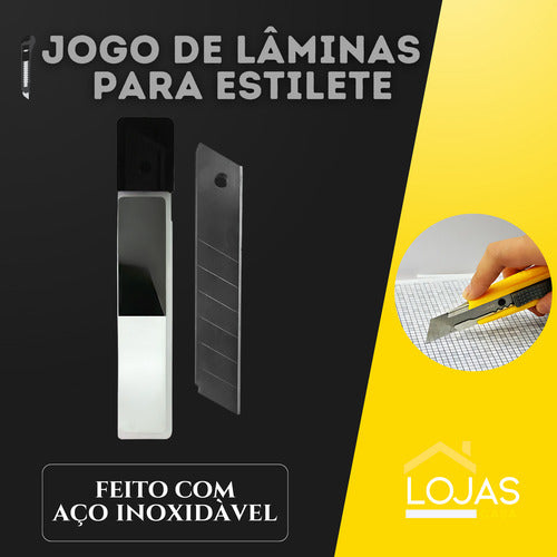 Kit Jogo Lâminas Para Estilete Em Aço 18mm 10 Peças