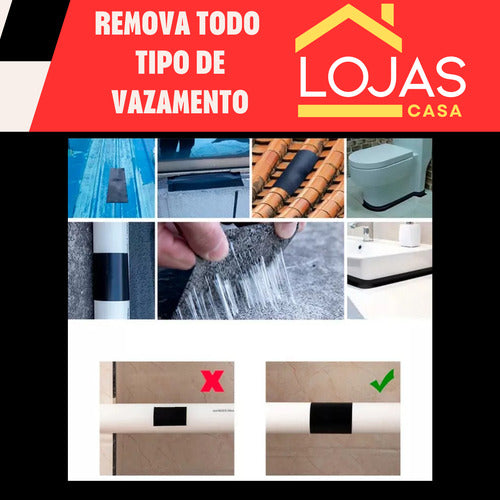 Fita Adesiva Reparos Impermeável Vedação Vazamento Cano Flex