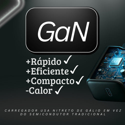 Fonte Carregador Premium Gan Para iPhone Usb-c Garantia 1ano