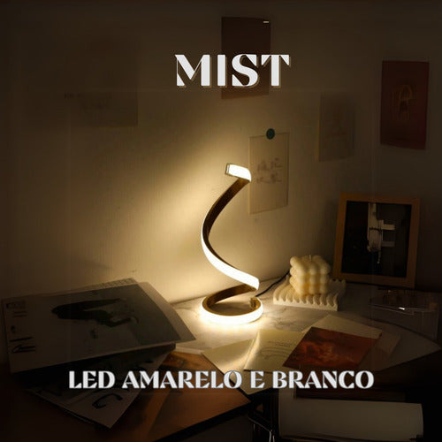Luminária De Mesa Led Em Espiral Com 3 Tipos De Temperatura