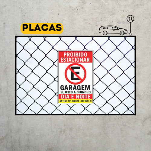 Placa De Sinalização Proibido Estacionar 20x30 / Lojas Casa