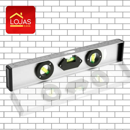 Nivel De Aluminio 3 Bolhas 12 Pol. 355mm Obra Profissional