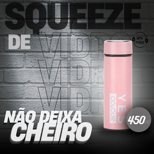 Garrafa De Vidro Squeeze Não Deixa Cheiro Academia Resistent