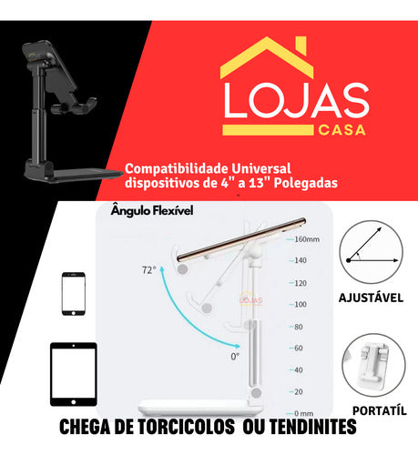 Apoio De Mesa De Celular Tablets Ajustável Premium Universal
