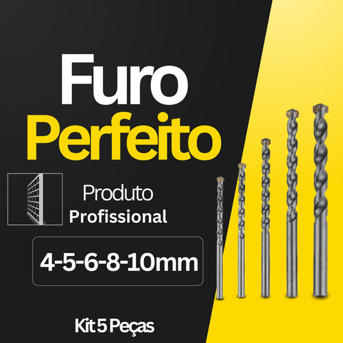 Kit Jogo 5 Principais Brocas De Videa Concreto, Piso, Parede