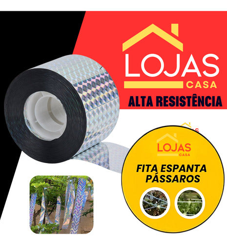 Fita Espanta Passarinhos Pombo Aves Refletiva Jardim 45 M