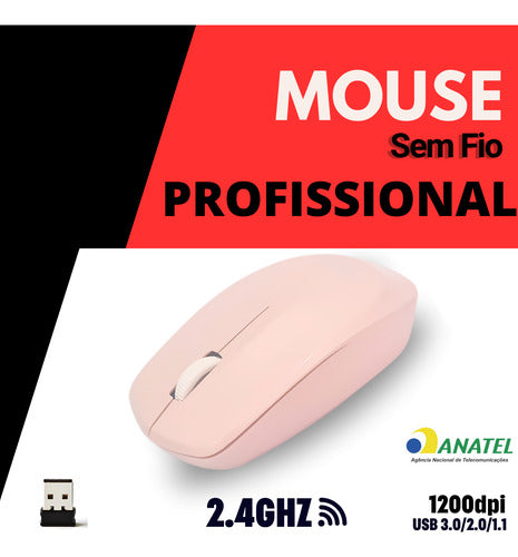 Mouse Sem Fio Sensor Óptico Profissional Confortável Cmos Un