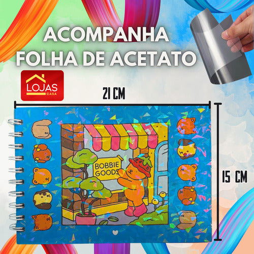 Livro Colorir Goods 50 Folhas Desenhos Bobbie Pintar Acetato