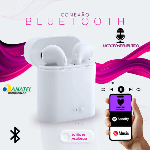 Fone De Ouvido Bluetooth Sem Fio Compatível Android