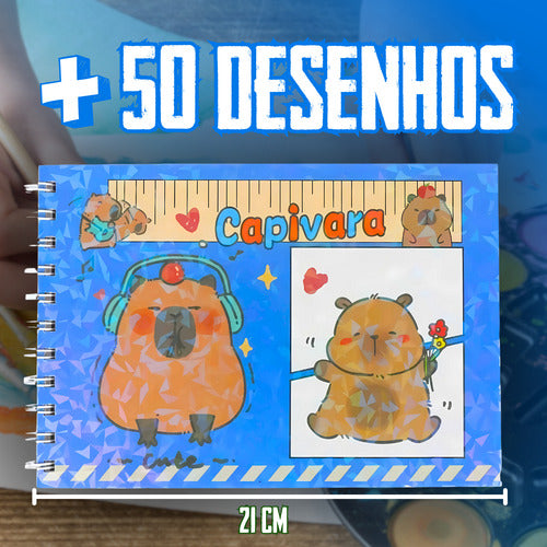 Livro Para Colorir Pintura Desenho Cute Capivara Goods