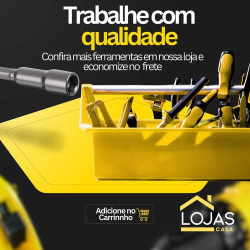 Kit 5 Ponteiras Bits Soquete Canhão Sextavado 5/16 Parafusad