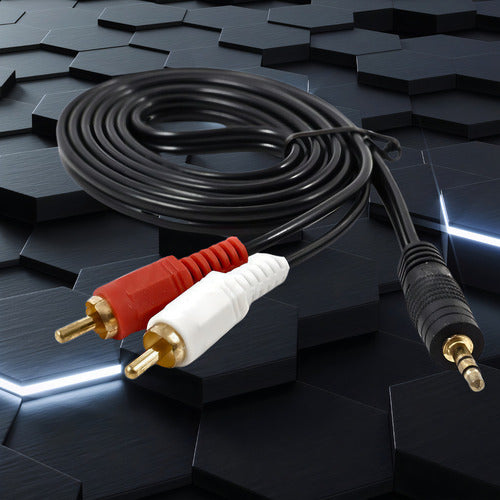 Cabo Adaptador Rca+p2 Cabo Auxiliar De Som P2 Rca Áudio Automotivo Lojas Casa Cabo P2 Para Rca Preto Do 1.5m