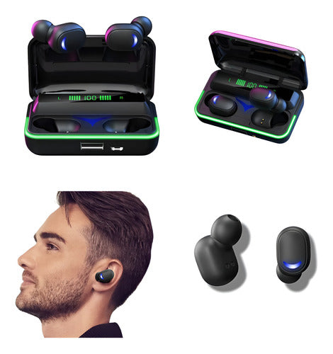 Fone De Ouvido Premium Bluetooth 5.3 Sem Fio Powerbank Luxo