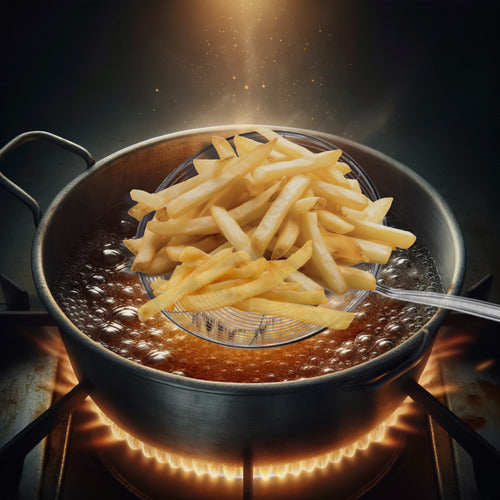 Escumadeira Cesto Redondo Fritura Pastel Batata Frita Frango