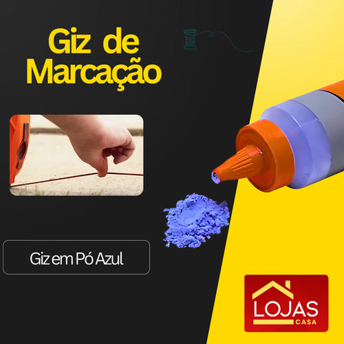 Giz Em Pó De Linha P/ Marcação Gesseiro Terra Obra Madeira