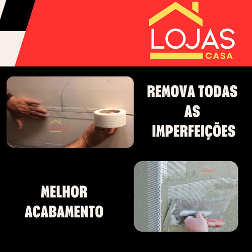 Fita Telada De Malha Fibra Drywall Reparos Rachaduras Parede
