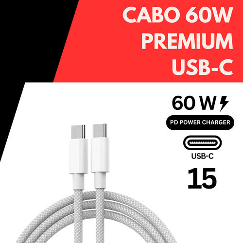 Carregador 50w Usb-c Duplo Para iPhone 16 15 14 13 11 2xcabo